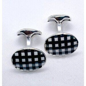 SOLD!!! Tiffany & Co 925 Sterling Silver Cufflinks Enamel England